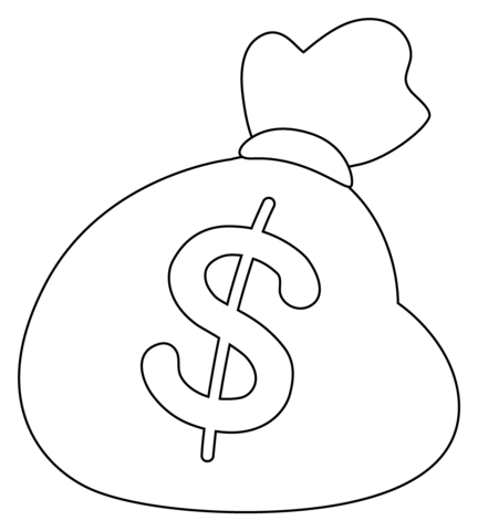 Money Bag Emoji Coloring Page